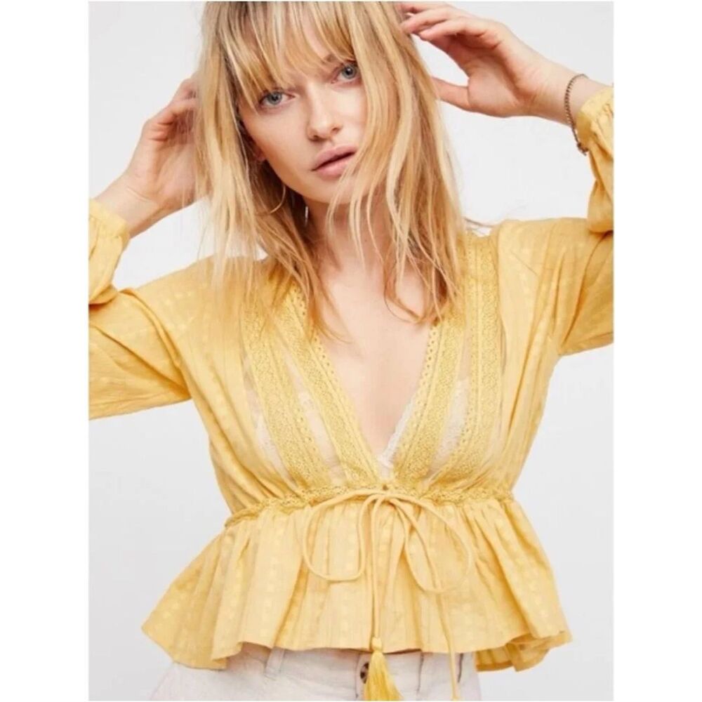 Free People Blouse Top Long sleeve